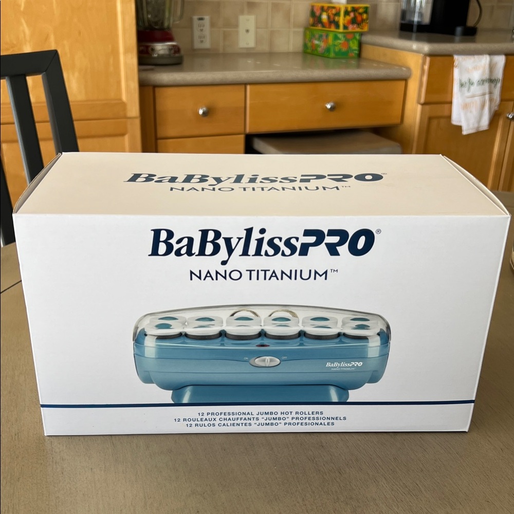 BaByliss Nano Titanium Jumbo Hot Rollers - Teal and White